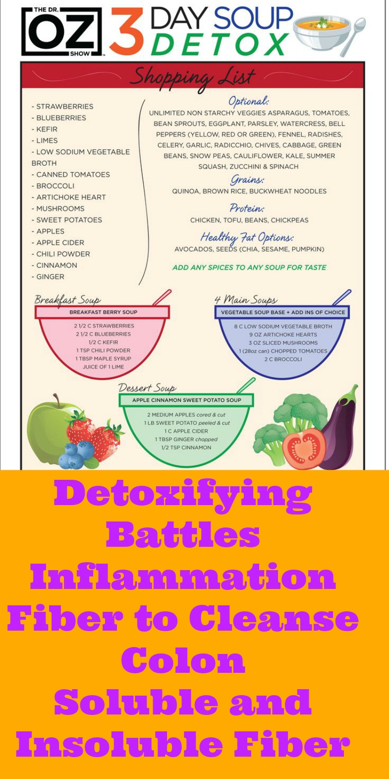 You need to try the 3 Day Dr. Oz Detox Soup to relieve bloating, weight loss, to flush fat,cleanse your system and cleanse your liver. 