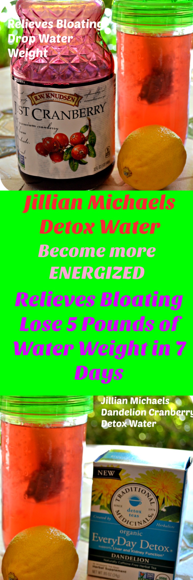 Jillian Michaels 7 Day Detox Water. Lose 5 pounds of water weight in 7 days. 