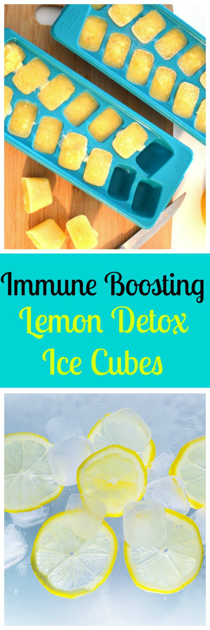 Feeling sluggish, need weight loss help? Try these Immune Boosting Lemon Detox Ice Cubes. Filled with vital beneficial nutrients to combat ill health and to help detox your system