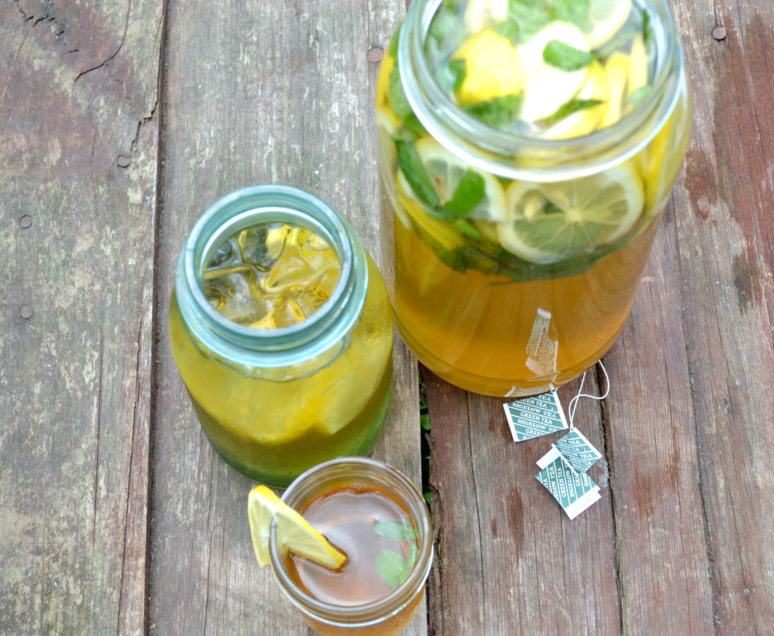 Green Tea Lemon Mint Detox Water for Cleansing