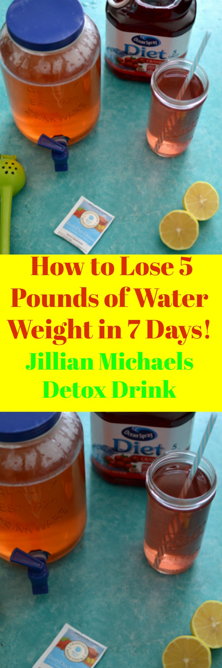 You will absolutely have to try the Jillian Michaels Detox Drink and learn quickly How to Lose 5 Pounds of water weight you have been carrying around. Drink this drink for five continuous days and flush unwanted toxins and belly waste away. This is the Ultimate drink for crushing those weight loss goals.