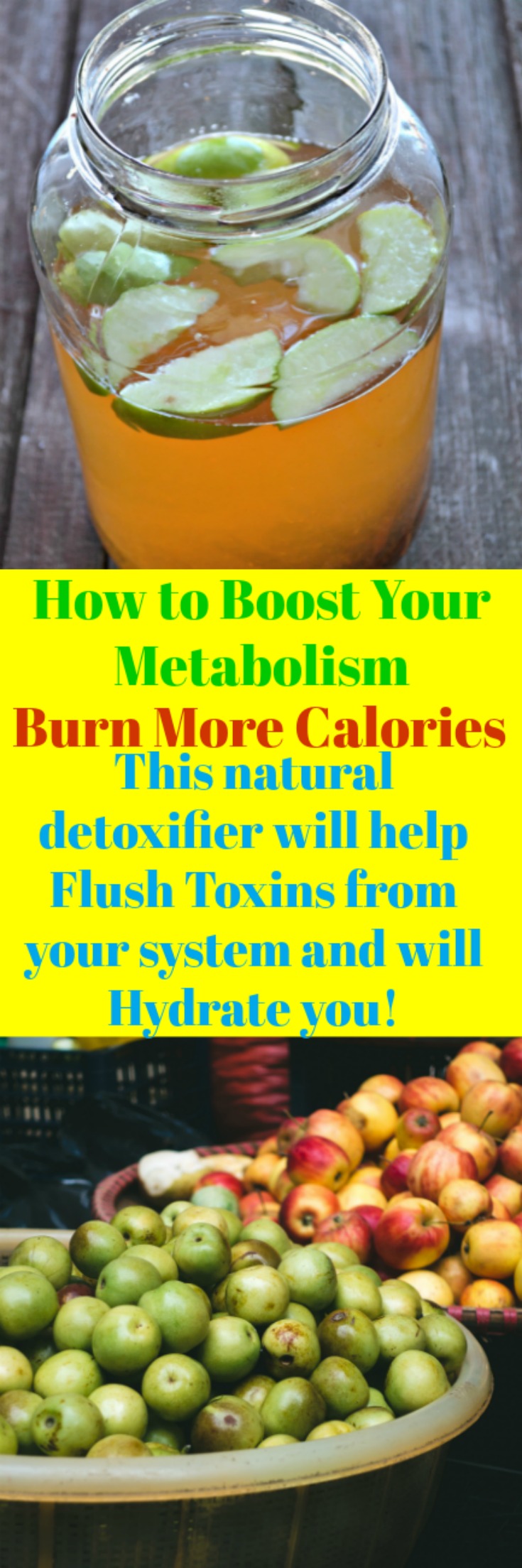 Apple Cinnamon Metabolism Detox Water to jump start your system into weight loss mode.  Speed up your metabolism and burn more calories which in turn make you feel amazingly remarkable. There is no magic pill for weight loss, just hard work and putting the right foods into your system like this drink!