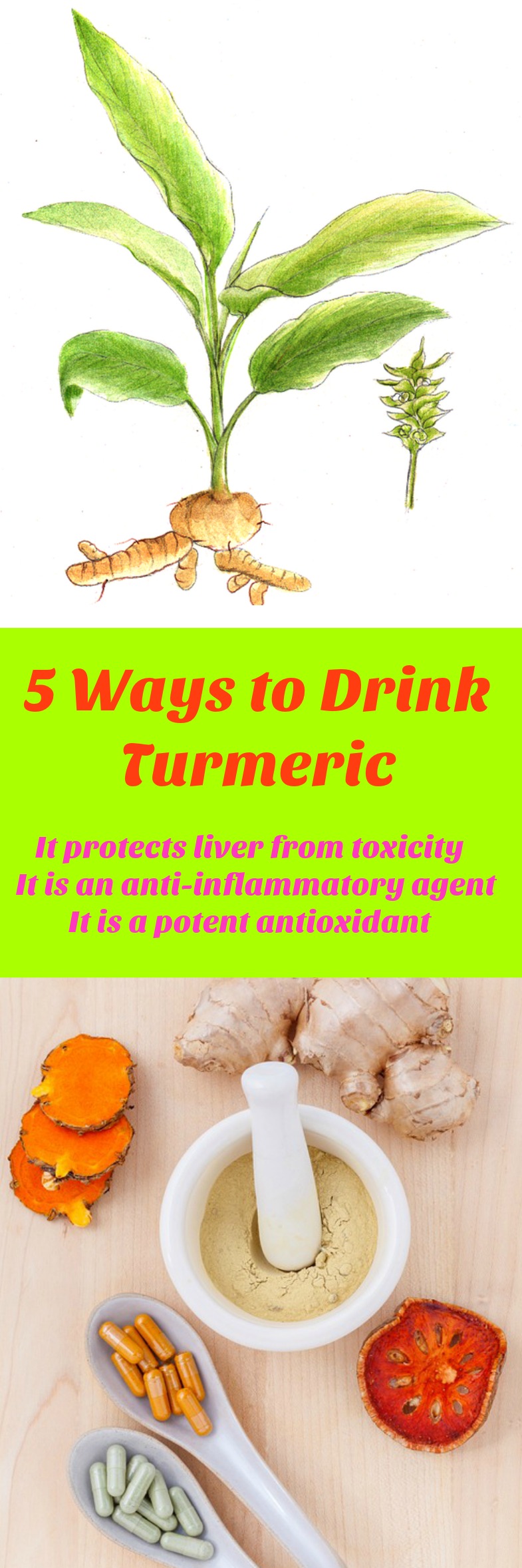 5 Ways to Drink Turmeric. Learn how to detox your liver, reduce inflammation and up your metabolism with one of the 5 detox drinks with proven results. Challenge yourself with these Amazing tasteful drinks.