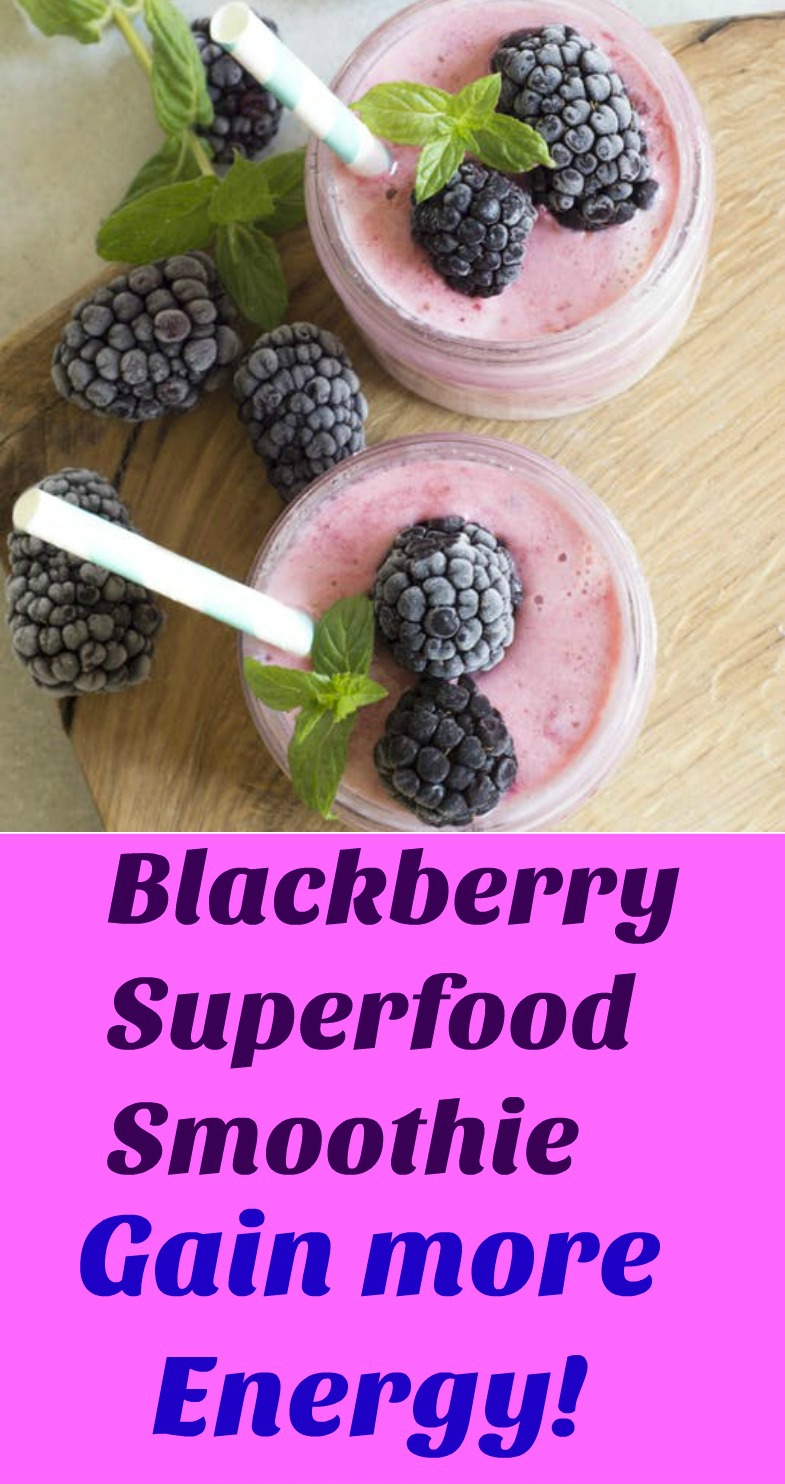 This Blackberry Superfood Smoothie recipe will have you gain more energy and feel revitalized when you drink this smoothie for breakfast, lunch or after a strenuous workout. 😋