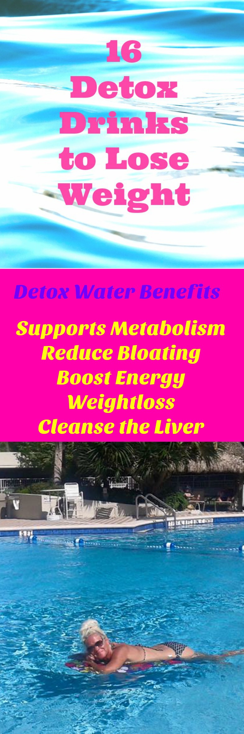 Detox water will help with weightloss and help relive bloating, help with constipation, reduce bloating, boost energy, cleanse your system and lose weight.