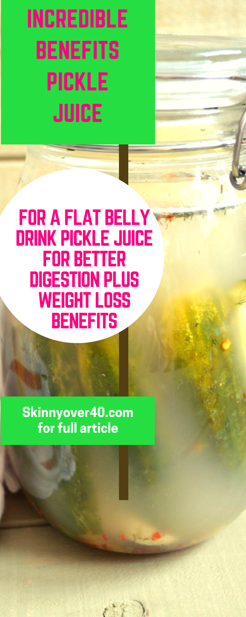 Pickle Juice has amazing benefits for your body which include weight loss, better digestion, lose belly bloat, hydrate after a tough workout and relieve muscle cramps. How to cure a hangover, drink pickle juice.