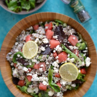 Detoxifying Arugula Watermelon Feta Salad with Mint